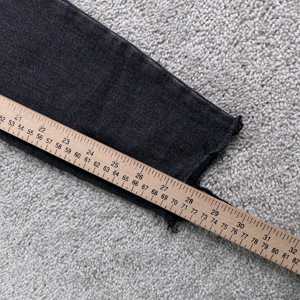 Everlane Jeans Womens 25 Tall Black Mid Rise Skinny Stretch Denim Fray Cuffs‎